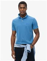 Superdry & Co Pure Cotton Polo Shirt Blue