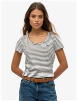 Superdry & Co Cotton Rich Striped T-Shirt White Mix