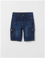 Pure Cotton Denim Cargo Shorts (1-10 Yrs)