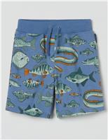 Pure Cotton Fish Elasticated Waist Shorts (1-7 Yrs)