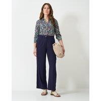 Linen Rich Pleat Front Wide Leg Trousers