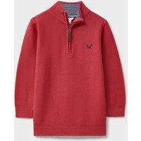 Crew Clothing Pure Cotton Half Zip Jumper (3-12 Yrs) Medium Red