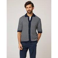 Peregrine Pure Cotton Knitted Polo Shirt Navy