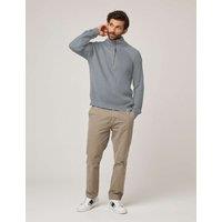 Pure Cotton Ribbed Quarter Zip Jumper