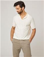 Pure Cotton Textured Polo Shirt