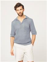 Pure Cotton Knitted Polo Shirt