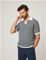 Pure Cotton Textured Polo Shirt