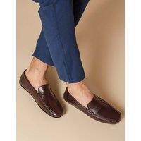 Jones Bootmaker Leather Slip-On Loafers Dark Brown