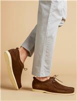 Jones Bootmaker Suede Slip-On Moccasins Tan