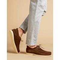 Jones Bootmaker Suede Slip-On Moccasins Tan