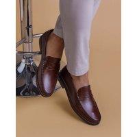 Jones Bootmaker Leather Slip-On Loafers Brown