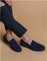 Jones Bootmaker Suede Slip-On Loafers Navy
