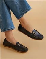 Leather Slip On Flat Loafers