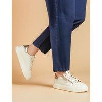 Leather Metallic Zip Chunky Trainers