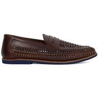 Dune London Leather Slip-On Loafers Brown