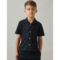 Wave Textured Cuban Collar Shirt (3-14 Yrs)