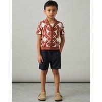 Geometric Embroidered Shirt (3-14 Yrs)
