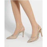 Embellished Ankle Strap Slingback Court Shoes