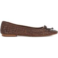 Dune London Leather Woven Ballet Pumps Brown