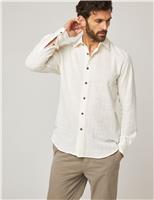 Peregrine Pure Cotton Light Weight Textured Shirt Navy
