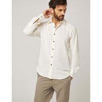Peregrine Pure Cotton Light Weight Textured Shirt White