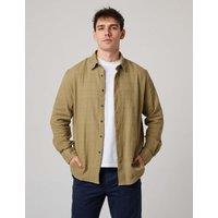 Peregrine Pure Cotton Light Weight Textured Shirt Khaki