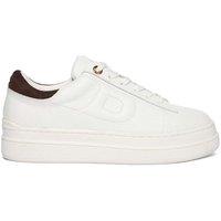 Dune London Leather Side Detail Flatform Trainers White