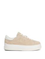 Suede Lace Up Flatform Trainers