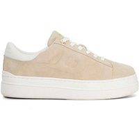 Suede Lace Up Flatform Trainers