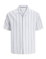 JACK & JONES Relaxed Fit Cotton Rich Striped Shirt White Mix