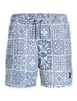 JACK & JONES Tile Graphic Swim Shorts Blue Mix