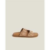 Suede Buckle Studded Footbed Sliders