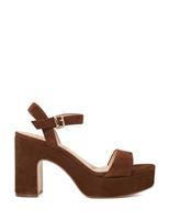 Suede Platform Block Heel Sandals