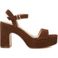 Suede Platform Block Heel Sandals