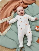 Pure Cotton Woodland Sleepsuit (0-9 Mths)