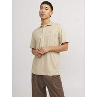 JACK & JONES Cotton Blend Polo Shirt Beige