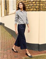 BAUKJEN High Waisted Wide Leg Cropped Jeans Dark Indigo