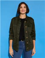 BAUKJEN Cotton Rich Collared Cargo Jacket Olive