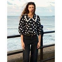 Sosha Polka Dot Collared Button Through Blouse