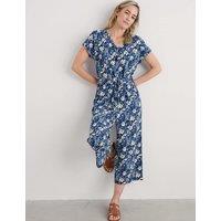 Cotton Rich Floral Short Sleeve Cropped Jumpsuit