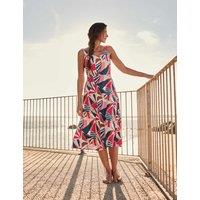 Cotton Rich Geometric Scoop Neck Midi Dress