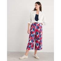 Pure Linen Geometric Wide Leg Culottes