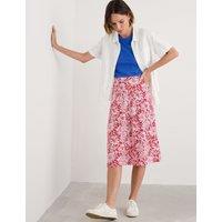 Cotton Rich Floral Midi A-Line Skirt
