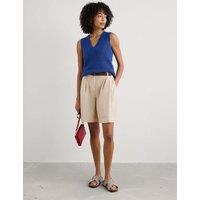 Pure Cotton Textured V-Neck Knitted Vest