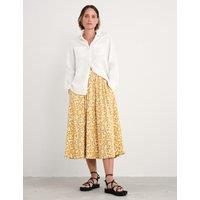 Cotton Rich Floral Midi A-Line Skirt