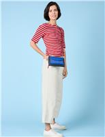Seasalt Cornwall Cotton Rich Striped Scoop Neck Slim Fit Top Red Mix