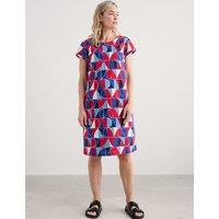 Pure Cotton Geometric Print Shift Dress