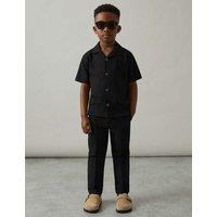 Textured Cuban Collar Shirt (3-14 Yrs)