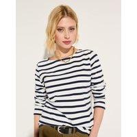 Pure Cotton Striped Round Neck Top