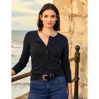 Cotton Blend Round Neck Henley Top